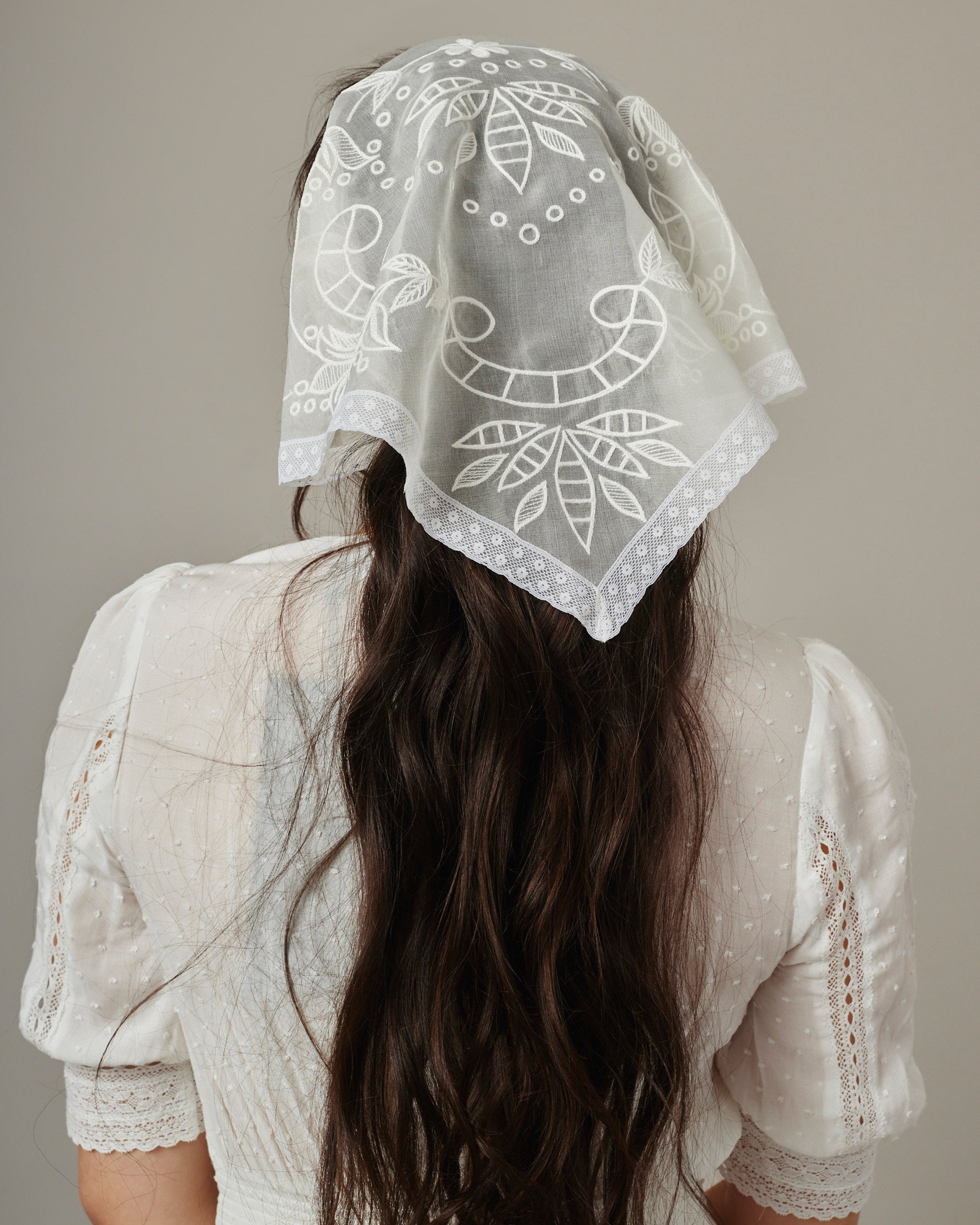Shawl White Head Bandana Lace White Hair Scarf White Headband