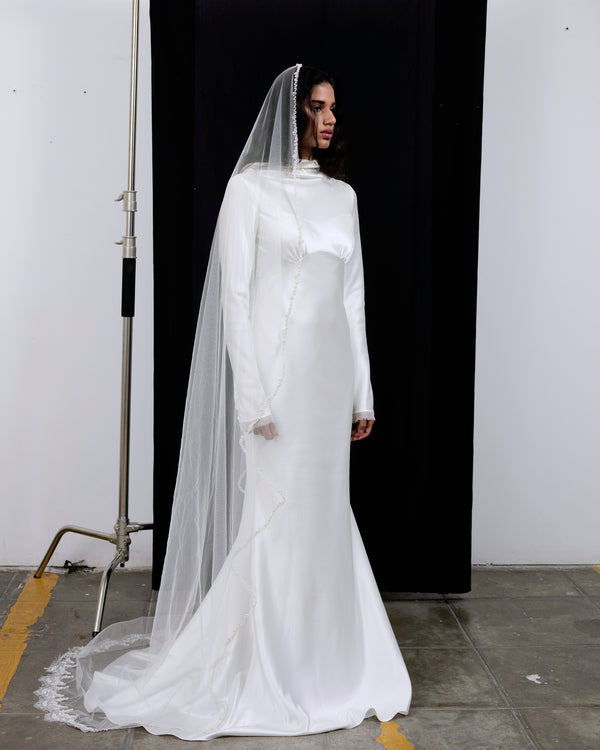 HARPER PEARLS BEADED LACE VEIL