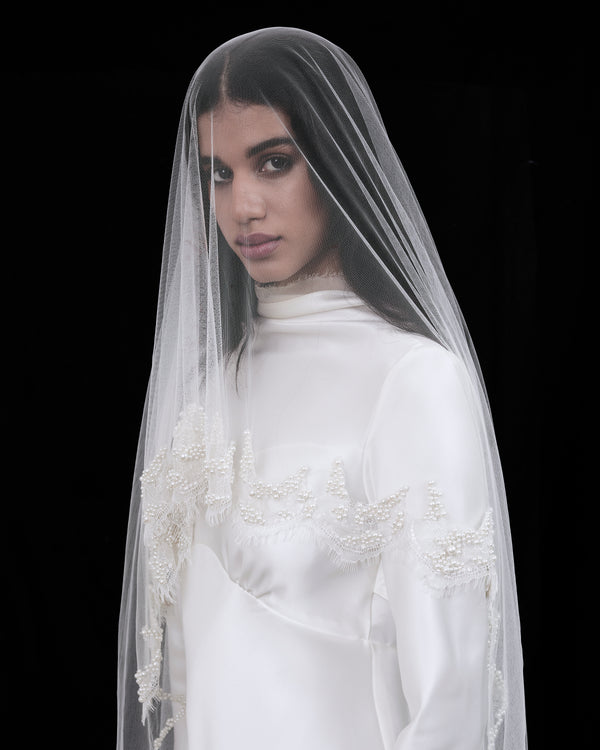 HARPER PEARLS BEADED LACE VEIL
