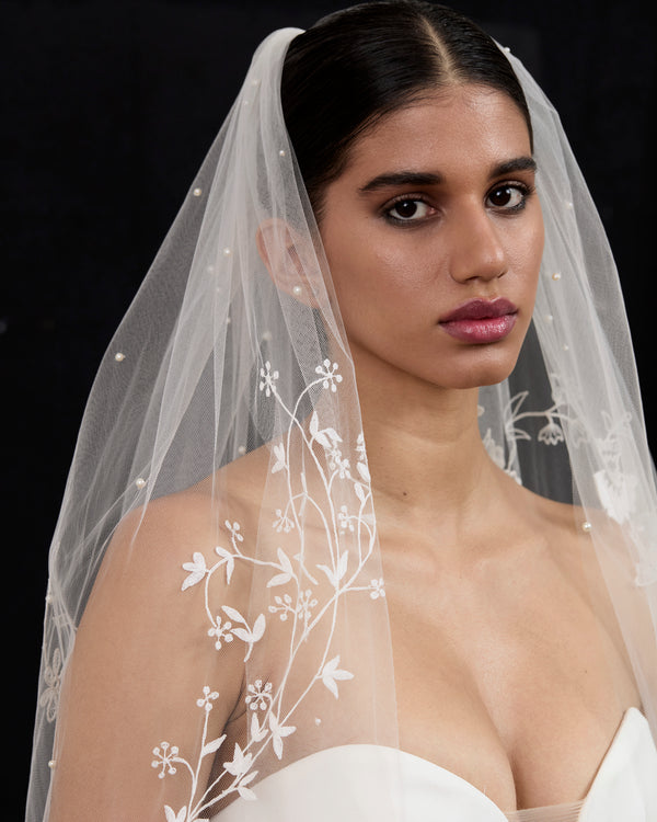 AVA EMBROIDERY PATCHWORK VEIL