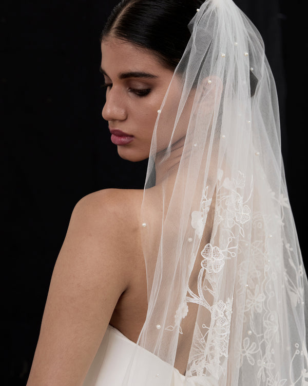 AVA EMBROIDERY PATCHWORK VEIL