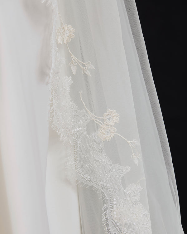 BIANCA  FLORAL EMBROIDERY VEIL