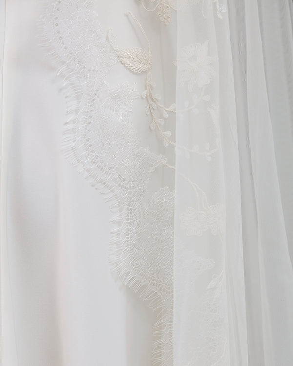 BIANCA  FLORAL EMBROIDERY VEIL