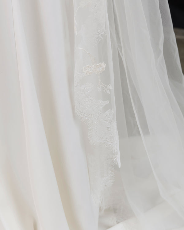 BIANCA  FLORAL EMBROIDERY VEIL
