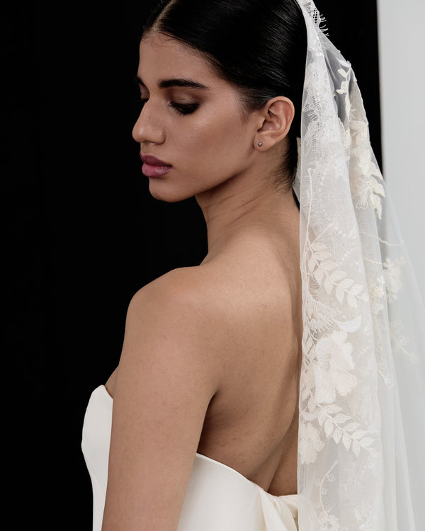 BIANCA  FLORAL EMBROIDERY VEIL