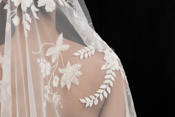 BIANCA  FLORAL EMBROIDERY VEIL