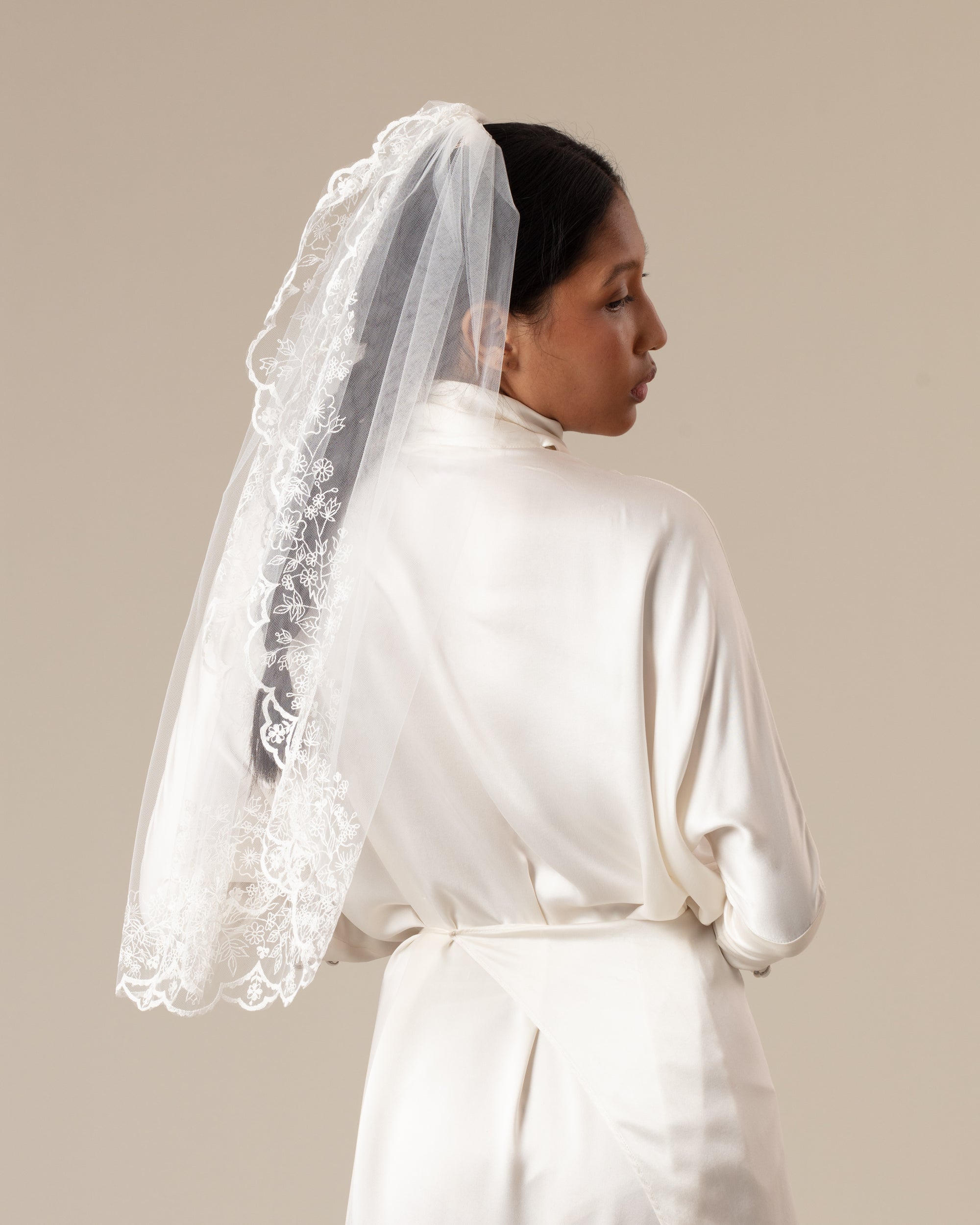 DEBRA FLORAL NEEDLEWORK VEIL - Ofrenda Studio