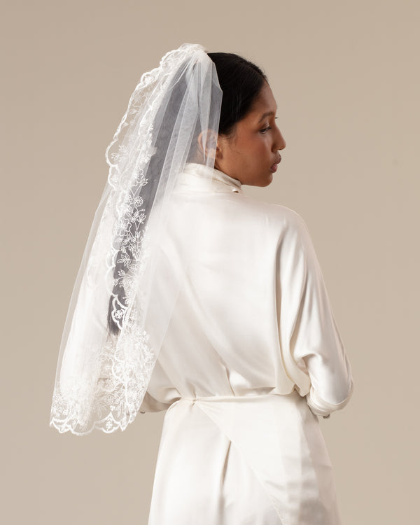 DEBRA FLORAL NEEDLEWORK VEIL - Ofrenda Studio