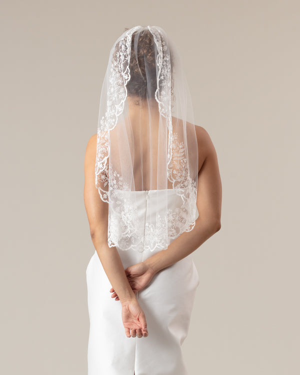 DEBRA FLORAL NEEDLEWORK VEIL - Ofrenda Studio