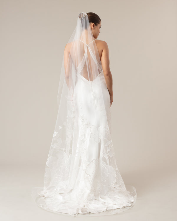 GRACIA ORGANZA EMBROIDERY FLORAL VEIL - Ofrenda Studio