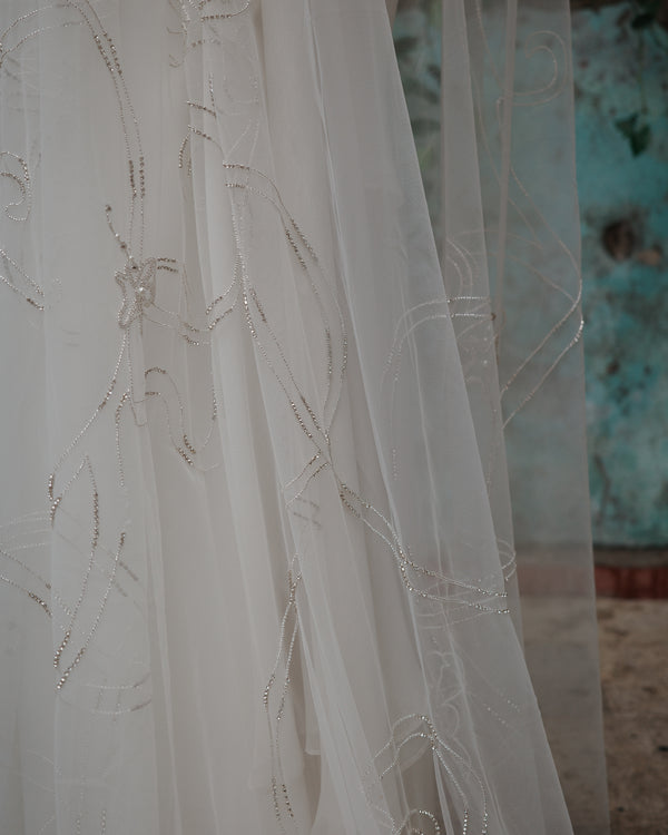 IVY CRYSTAL BEADED VEIL VEIL - Ofrenda Studio