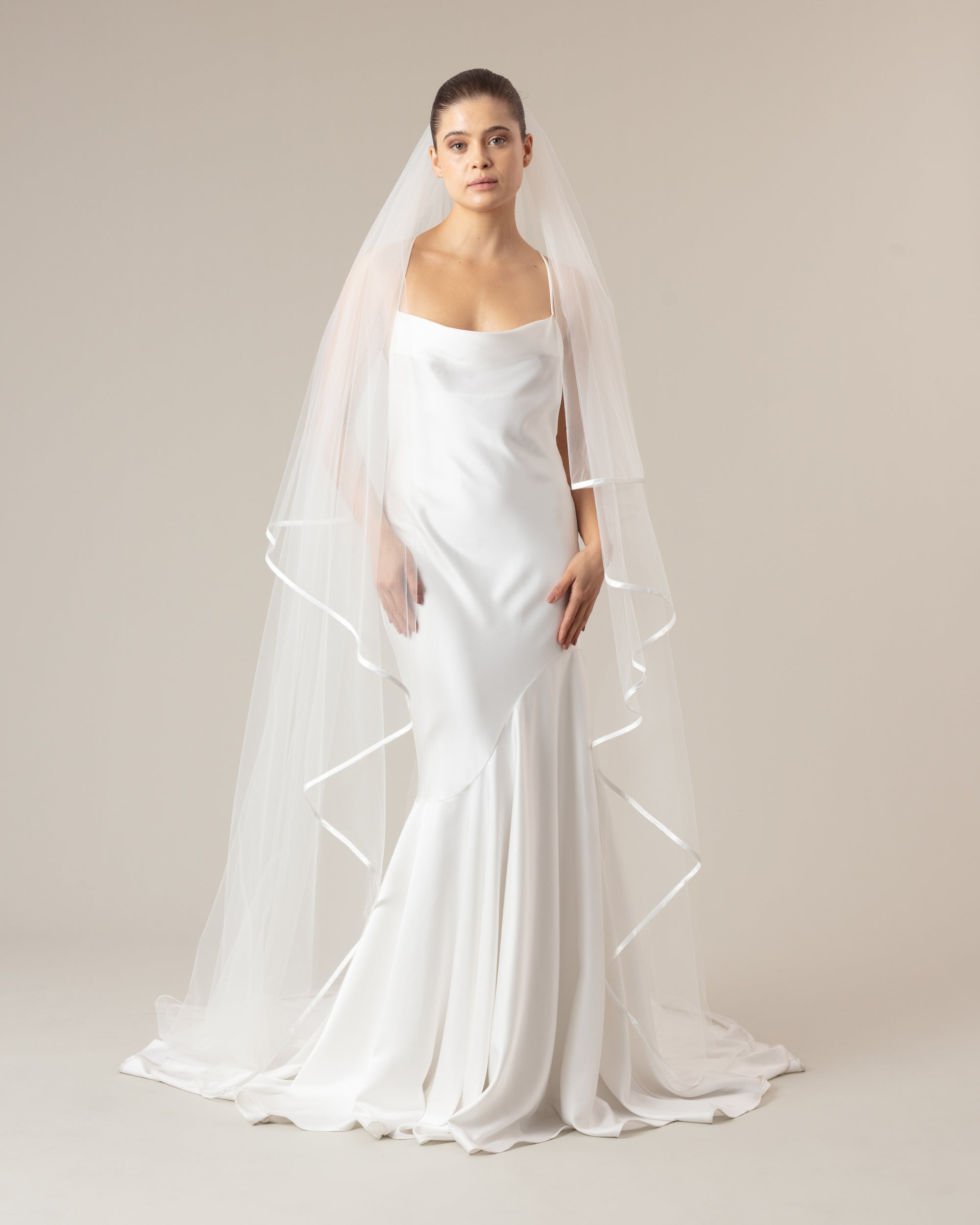 KEPLER SATIN TRIM VEIL - Ofrenda Studio