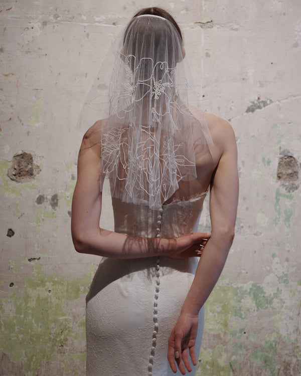 KIA BEADED FLORAL VEIL