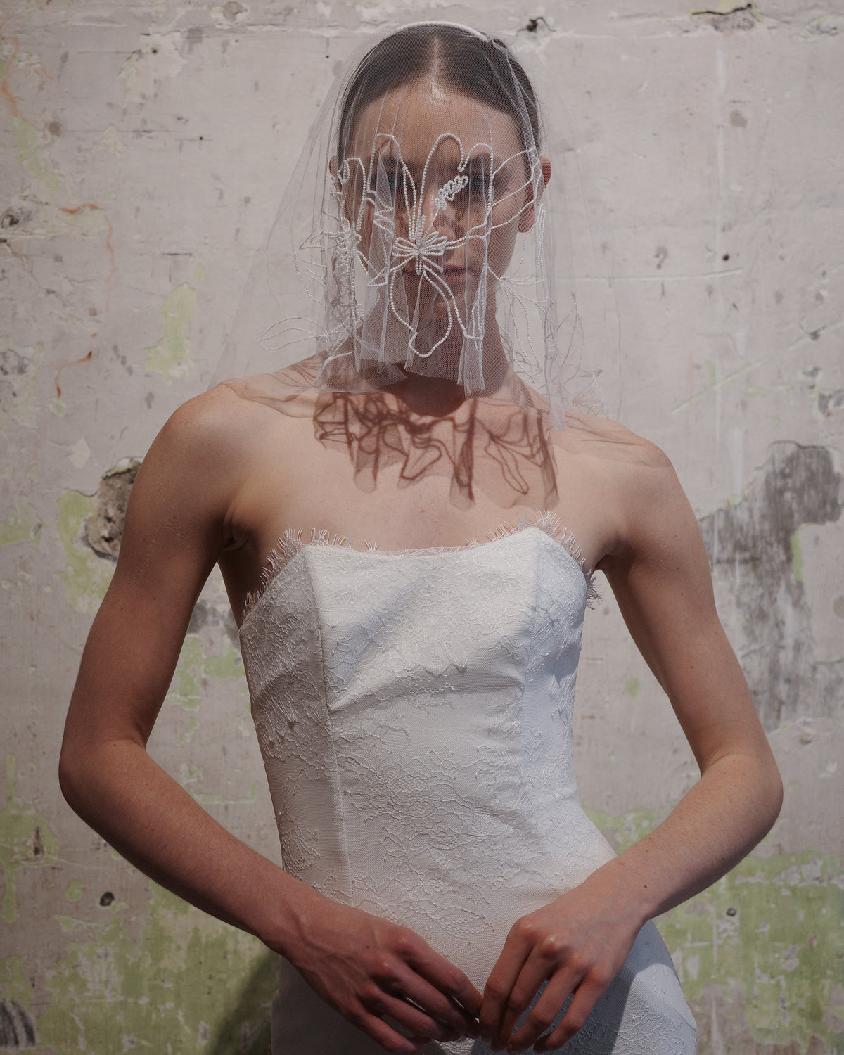 KIA BEADED FLORAL VEIL