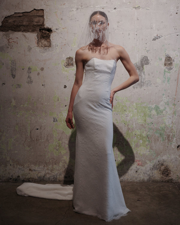 KIA BEADED FLORAL VEIL