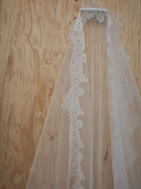 ROMINA LINE EMBROIDERY LACE VEIL - Ofrenda Studio