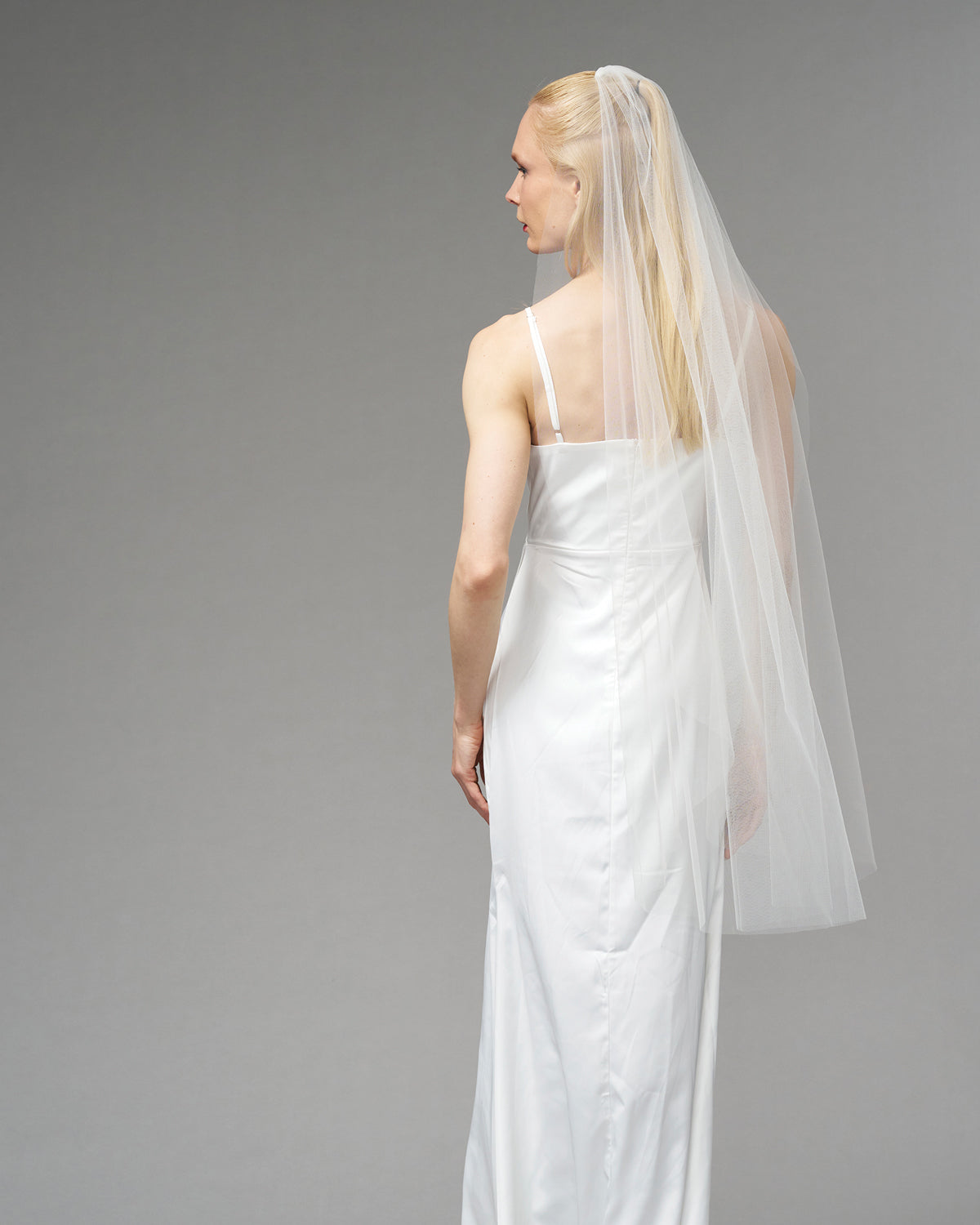 ENGLISH TULLE // RAW EDGE KNEE LENGTH 48"//  IVORY