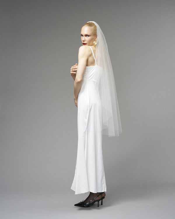 ENGLISH TULLE // RAW EDGE KNEE LENGTH 48"//  IVORY