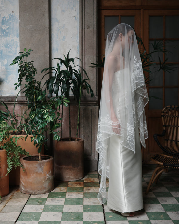 REGINA EMBROIDERED VEIL - Ofrenda Studio