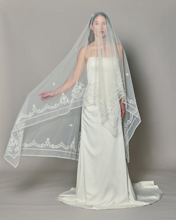 REGINA EMBROIDERED VEIL - Ofrenda Studio