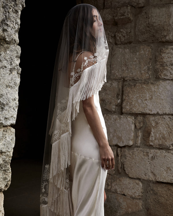 RITUAL EMBROIDERED FRINGE VEIL