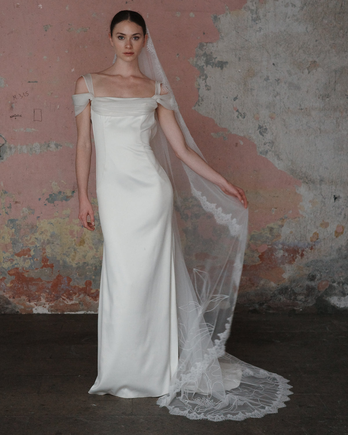 ROMINA LINE EMBROIDERY LACE VEIL - Ofrenda Studio