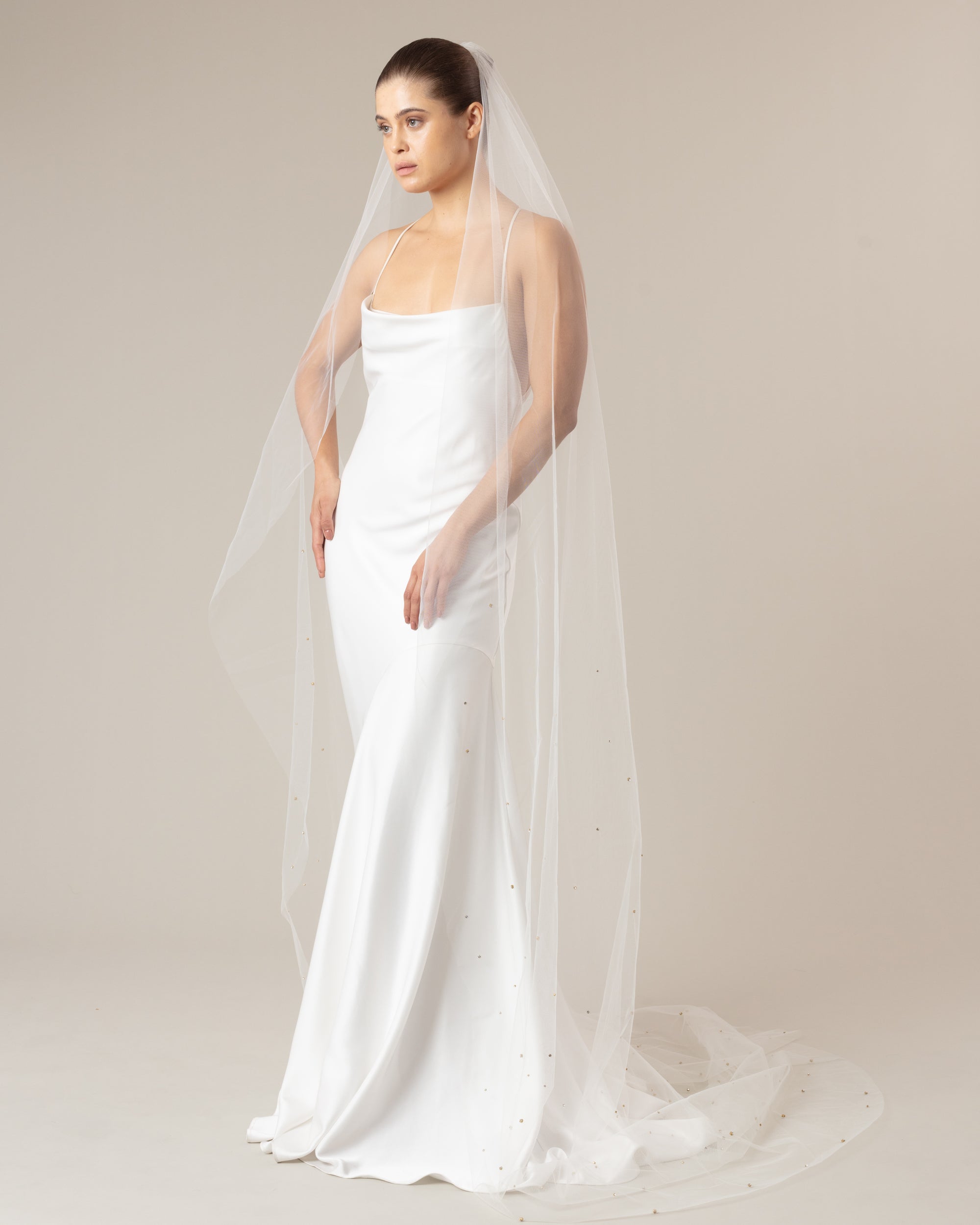 SALT CRYSTAL BEADED VEIL - Ofrenda Studio