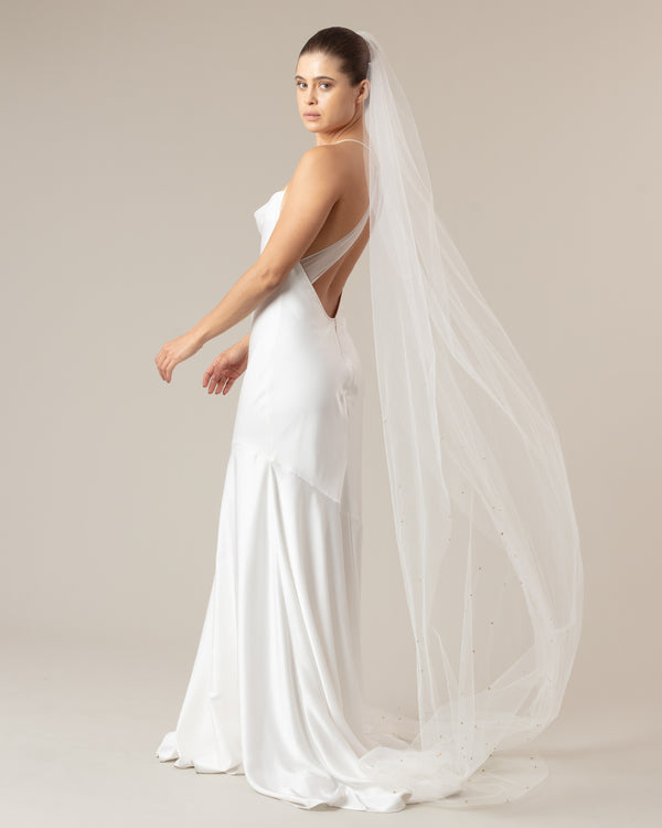 SALT CRYSTAL BEADED VEIL - Ofrenda Studio