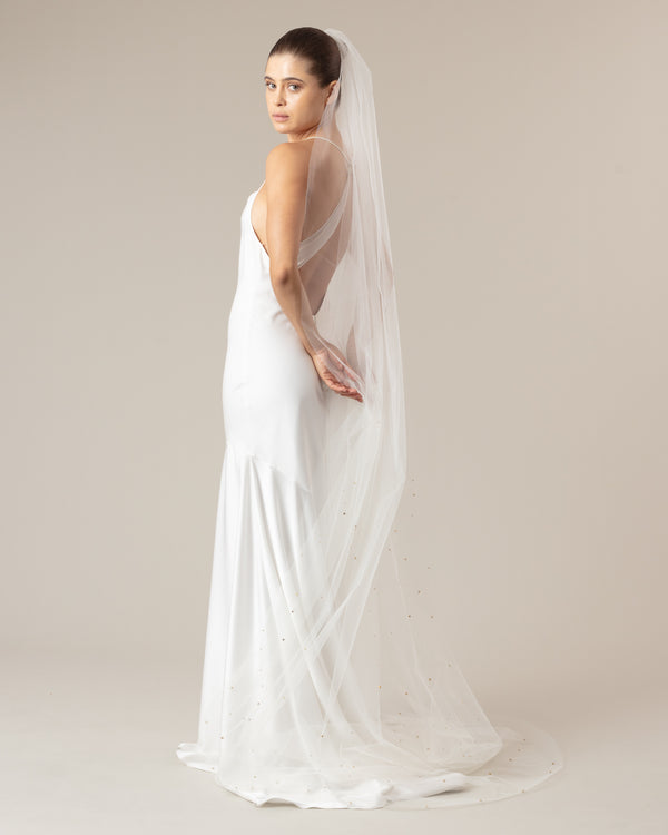 SALT CRYSTAL BEADED VEIL - Ofrenda Studio