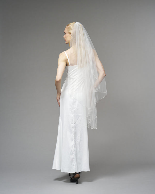 ENGLISH TULLE // SEED BEADS 48" KNEE LENGTH // OFF WHITE