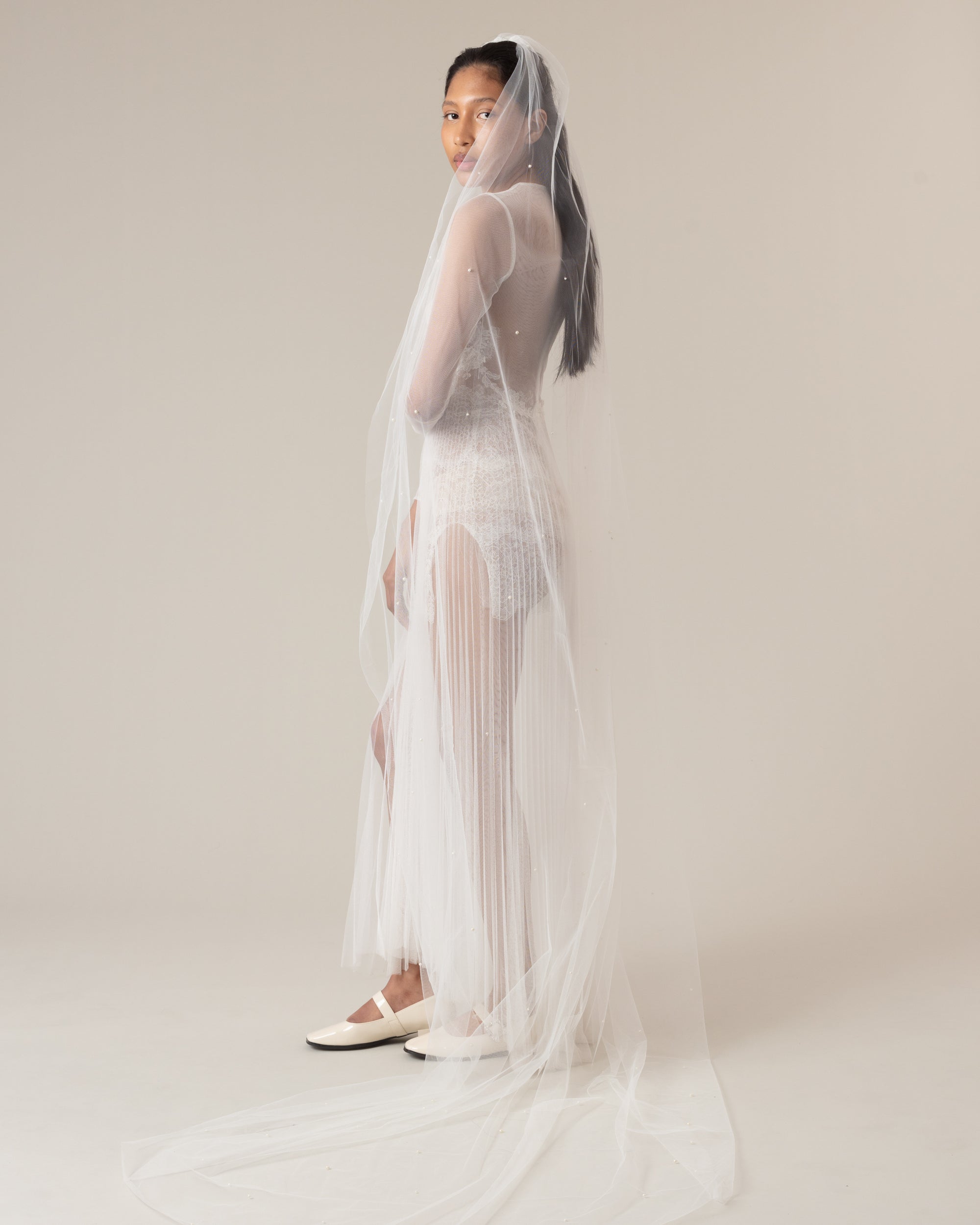 SPIRIT PEARL BEADED VEIL - Ofrenda Studio