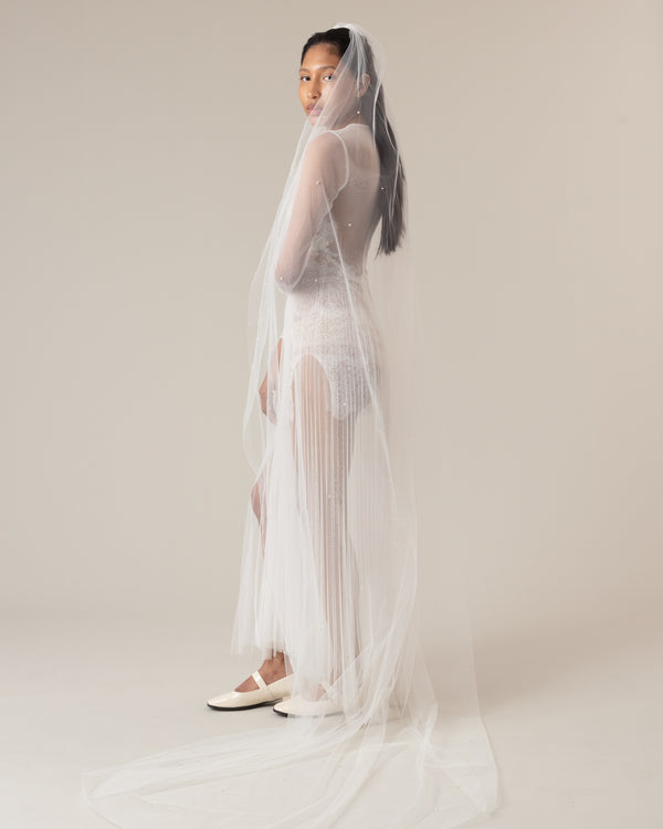 SPIRIT PEARL BEADED VEIL - Ofrenda Studio