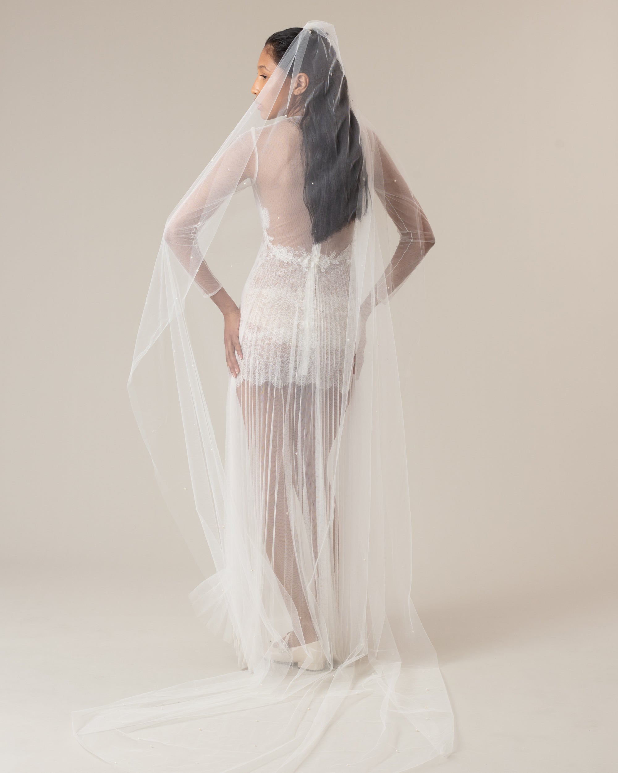 SPIRIT PEARL BEADED VEIL - Ofrenda Studio