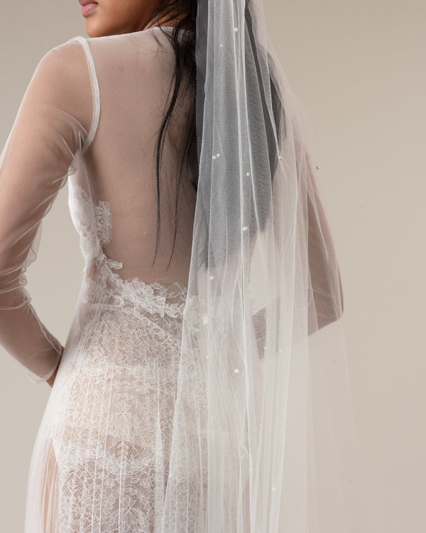 SPIRIT PEARL BEADED VEIL - Ofrenda Studio