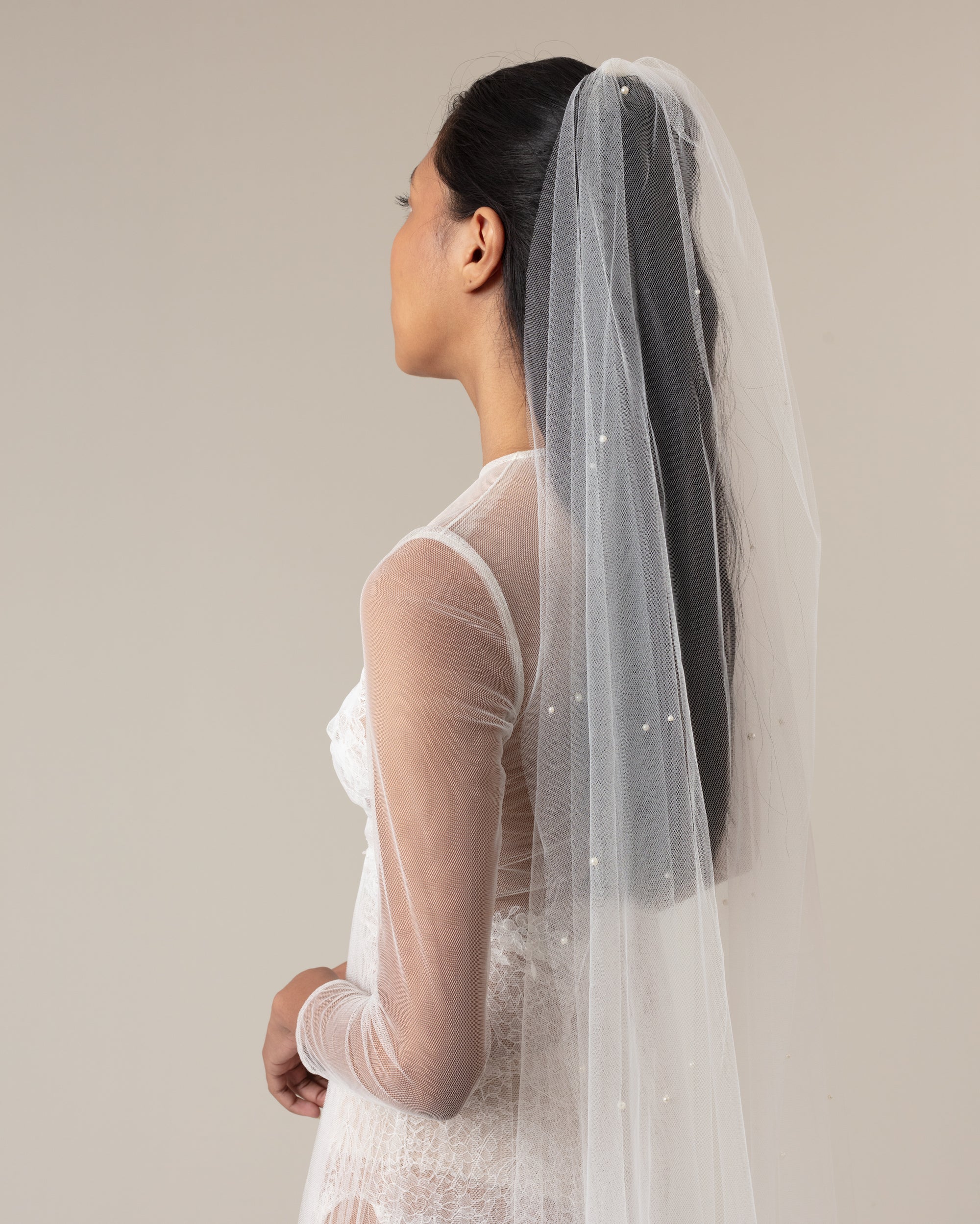 SPIRIT PEARL BEADED VEIL - Ofrenda Studio
