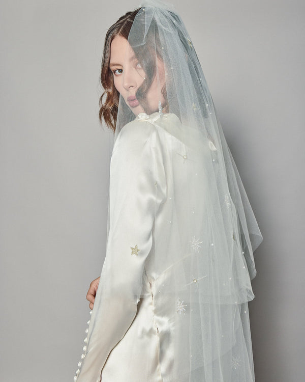 STARLIGHT COLOR EMBROIDERED VEIL - Ofrenda Studio