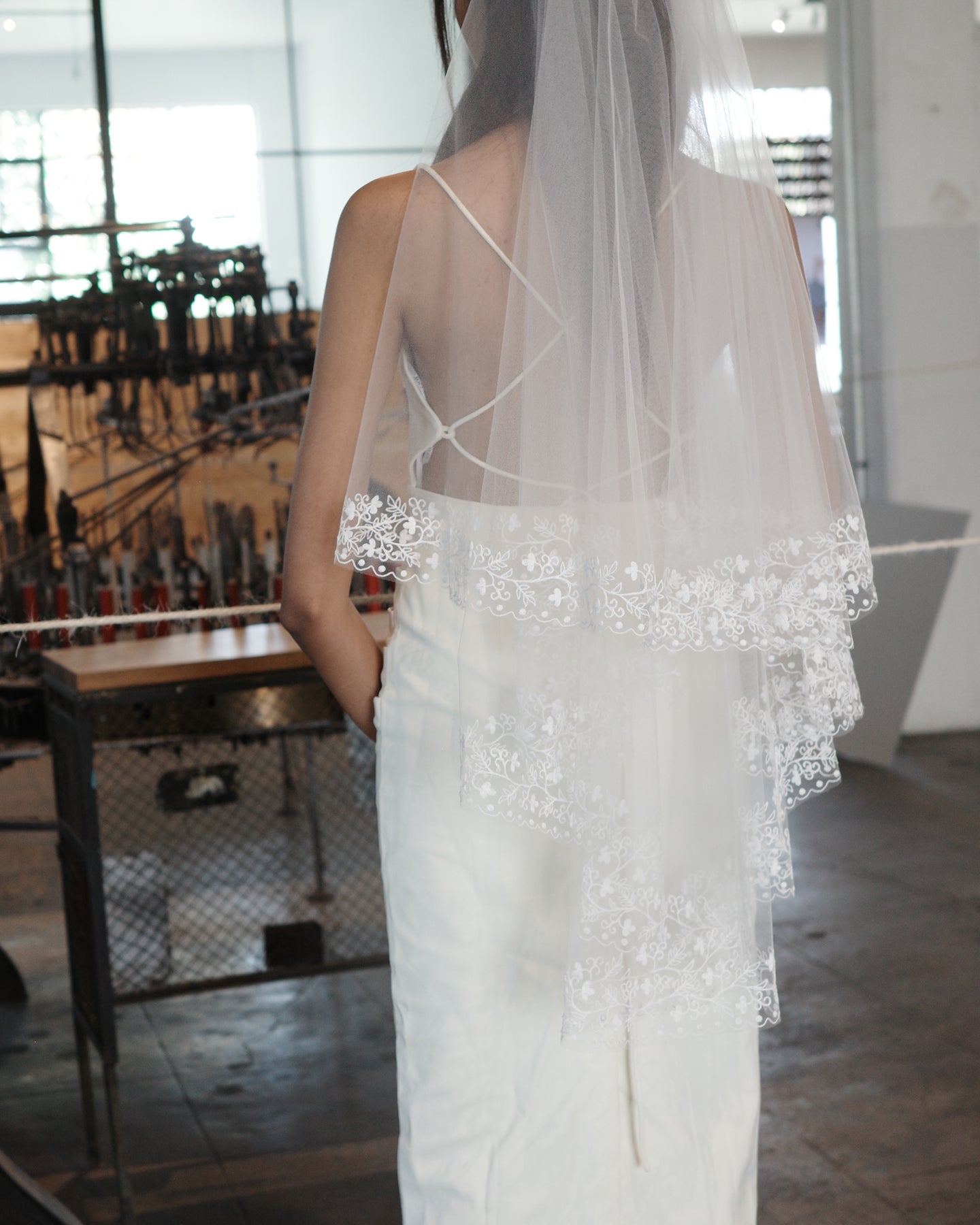 CATALINA EMBROIDERED VEIL.- SAMPLE SALE 50%