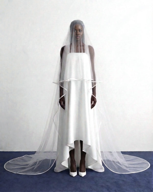 The Ofrenda Satin Edge Veil