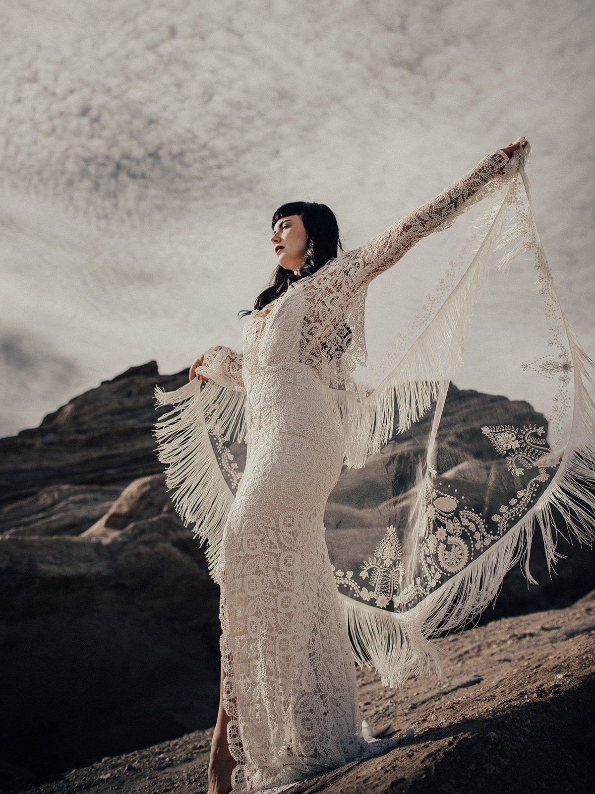 Ritual Embroidered Fringe Veil