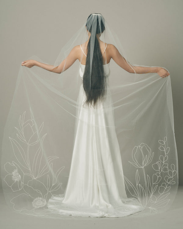 BLOOM LINE EMBROIDERY .- ALLI KOCH WEDDING VEIL COLLAB - New Phrenology