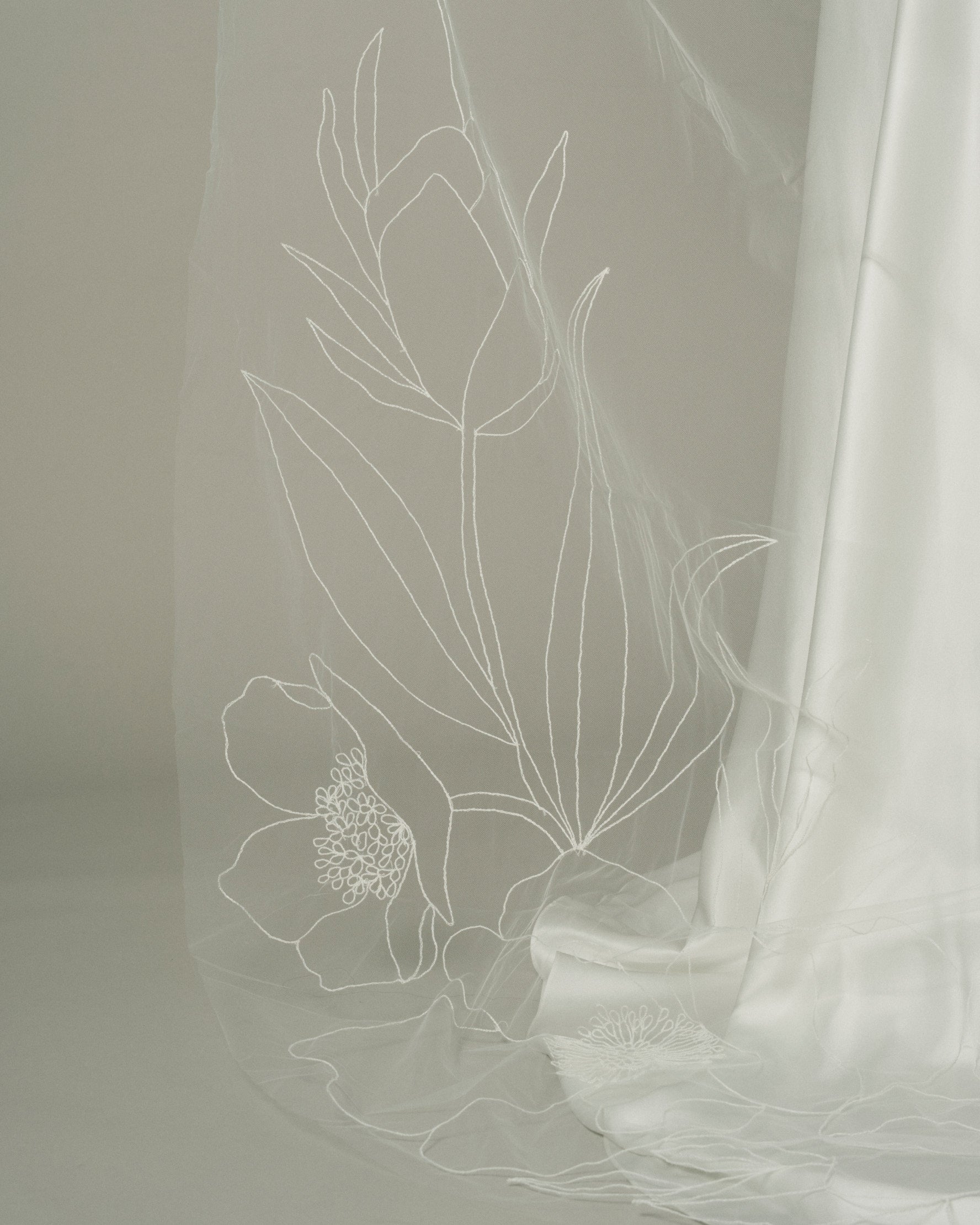 BLOOM LINE EMBROIDERY .- ALLI KOCH WEDDING VEIL COLLAB - New Phrenology