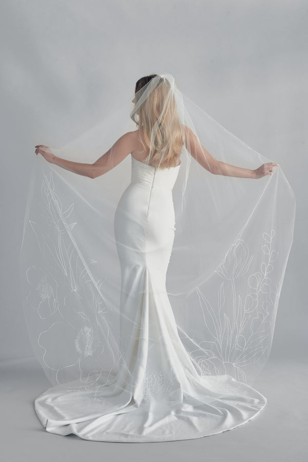 BLOOM LINE EMBROIDERY .- ALLI KOCH WEDDING VEIL COLLAB - New Phrenology