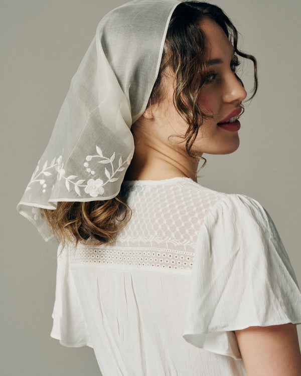 AZUCAR EMBROIDERED SILK HAIR SCARF - New Phrenology