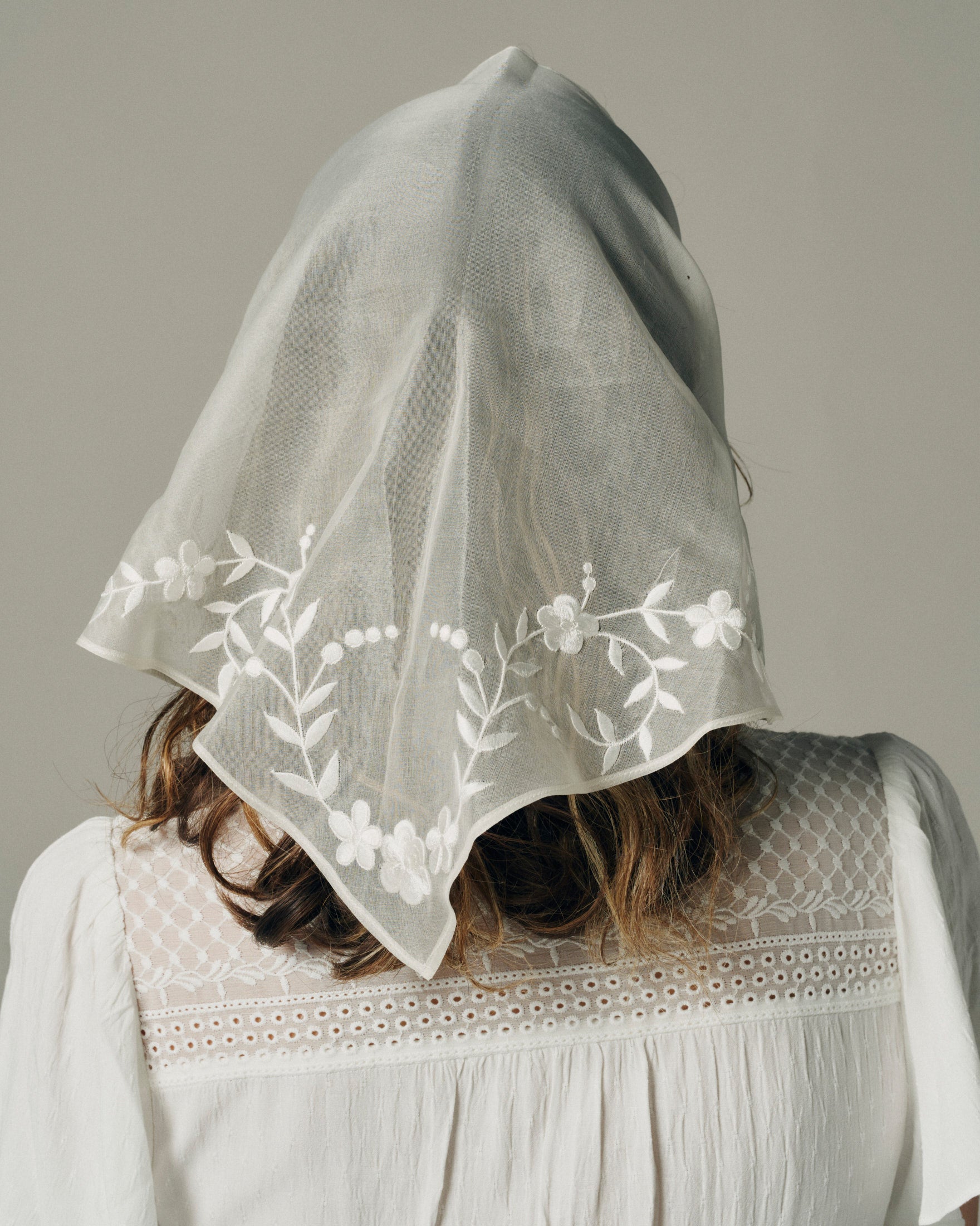 AZUCAR EMBROIDERED SILK HAIR SCARF - New Phrenology