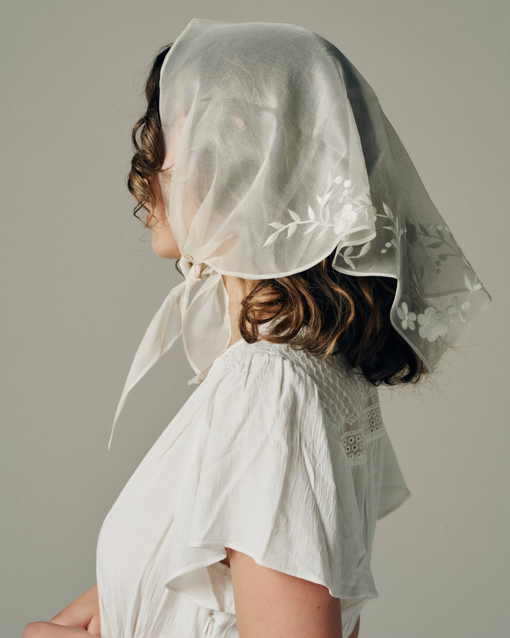 AZUCAR EMBROIDERED SILK HAIR SCARF - New Phrenology