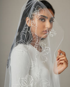 VALENTINA EMBROIDERED FLORAL VEIL - Ofrenda Studio