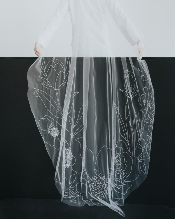 BLOOM LINE EMBROIDERY .- ALLI KOCH WEDDING VEIL COLLAB - New Phrenology